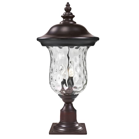 Z-Lite Armstrong Outdoor Post Mount Light, Bronze & Clear Waterglass 533PHM-533PM-RBRZ